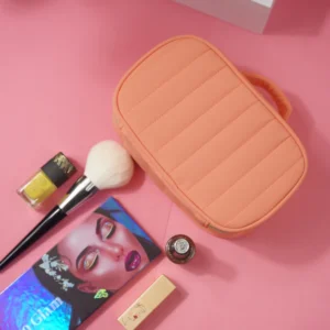 Train Case Quilted Nylon - Coral