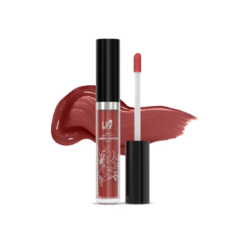 Lily-Semi-Matt-Open-Container---Merlot Lily Semi Matt Liquid Lipstick- Merlot