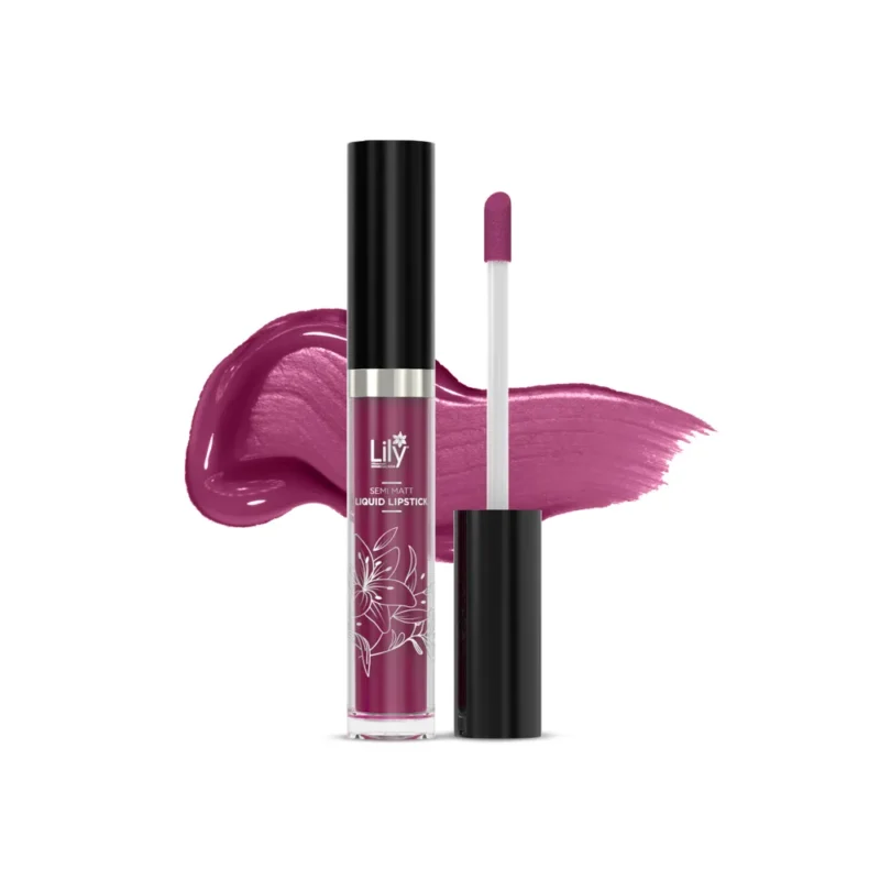 Lily-Semi-Matt-Open-Container---Mulberry Lily Semi Matt Liquid Lipstick- Mulberry
