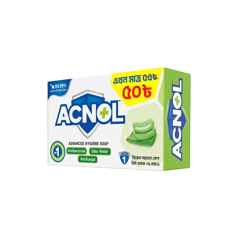Acnol soap 75gm-Aloe Front